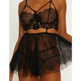 Muse Lingerie Floaty Womens Babydoll Silhouette Black Small BabyDolls And Chemises